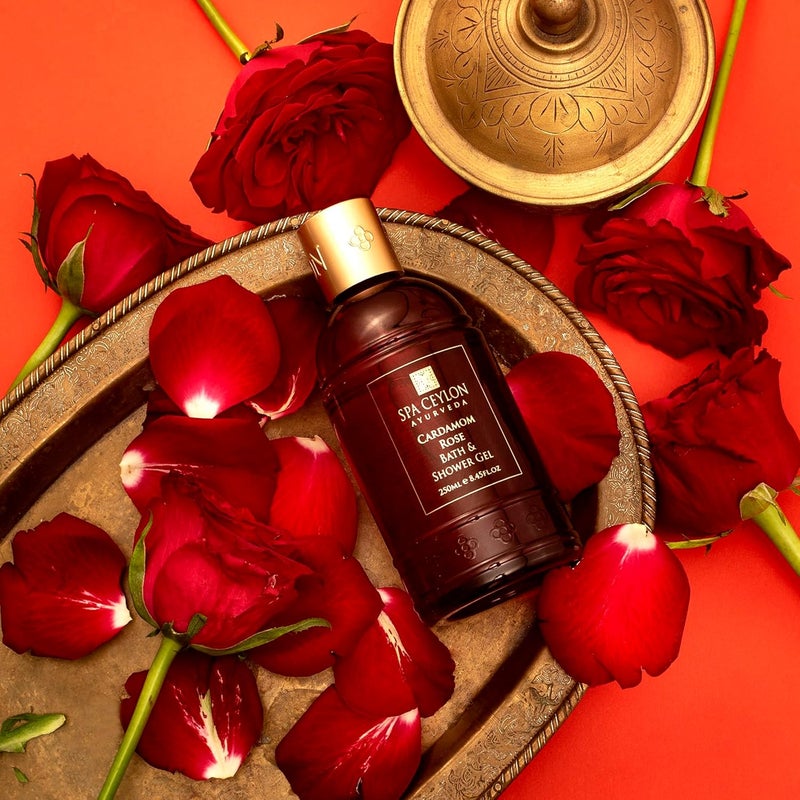 SPA CEYLON Cardamom Rose Bath and Shower Gel Luxurious Herbal Bath Wash with Aloe Vera Coconut Himalayan Rose Uplifting Nourishing for All Skin Types - Image 4