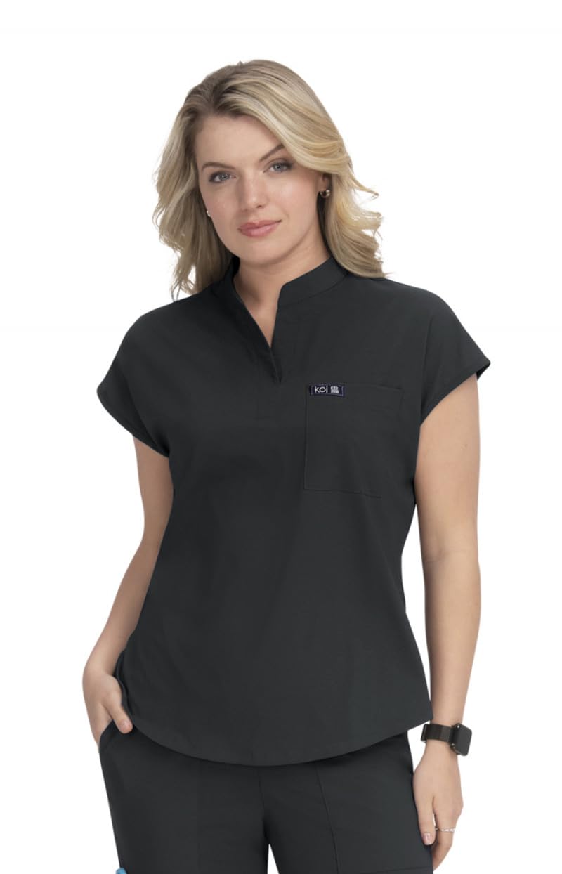 KOI Basics Women's Ari 1-Pocket Scrub Top Black Medium - Image 2