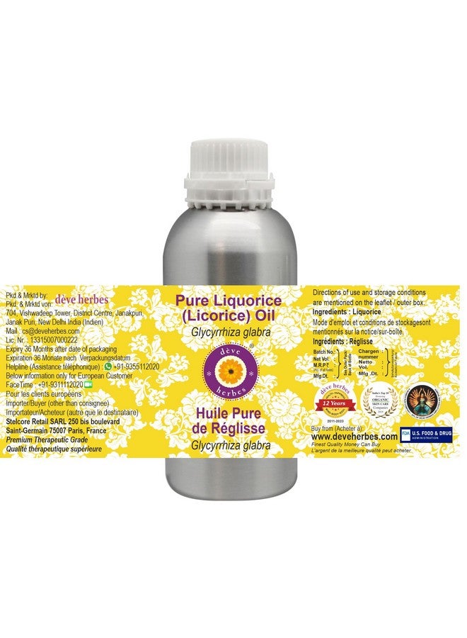 Deve Herbes Liquorice (Licorice) Oil (Glycyrrhiza glabra) | Infused | Pure | Non-Sticky | Lightweight | For Skin Blends | Botanical Extract | Men & Women | 630ml - Image 2
