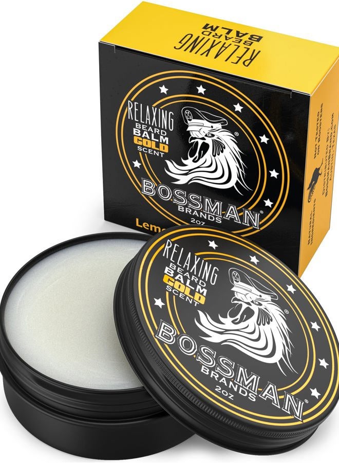 bossman Relaxing Beard Balm for Men (Gold Scent) – Tames, Relaxes, Thickens & Softens for Ultimate Beard Care – Made in USA - Image 1