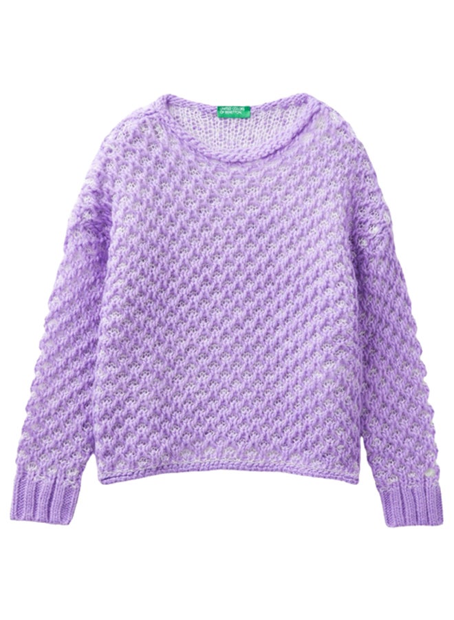 بينيتون سترة بنات مع شبكة جاكار - Image 1