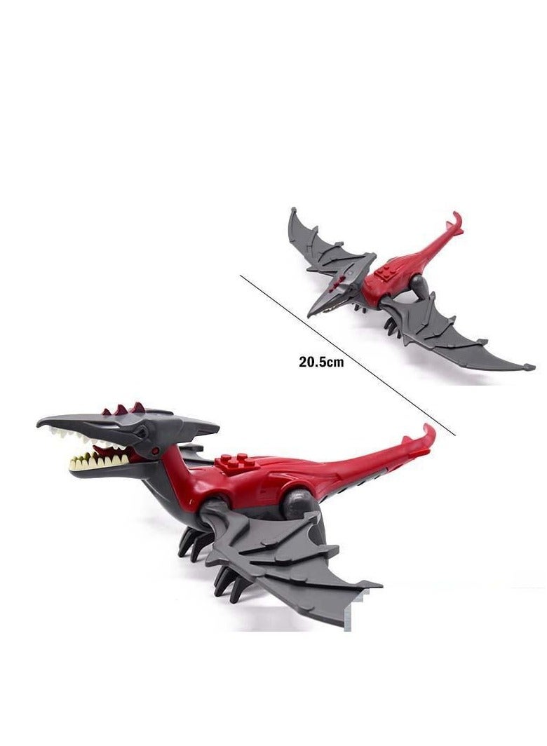 Sluban Large dinosaur toy, red and gray color, building toy, dinosaur toys, animal toys, construction toys, building block set, building block toy, kids blocks, assembly, boys, blocks, girls toys, building game toy, construction toy, boys block sets, large kids blocks, building blocks, character blocks, skill development blocks, kids intelligence blocks. Home toys for children, toys for boys and girls, kids toy, kids toys, children’s toy, group games, educational kids toys, toys, boys toys, toys for 1-year-old children, toys for 6-year-old children, toys. - Image 1