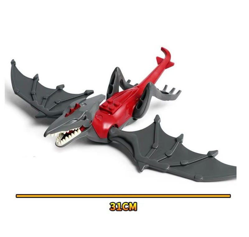 Sluban Large dinosaur toy, red and gray color, building toy, dinosaur toys, animal toys, construction toys, building block set, building block toy, kids blocks, assembly, boys, blocks, girls toys, building game toy, construction toy, boys block sets, large kids blocks, building blocks, character blocks, skill development blocks, kids intelligence blocks. Home toys for children, toys for boys and girls, kids toy, kids toys, children’s toy, group games, educational kids toys, toys, boys toys, toys for 1-year-old children, toys for 6-year-old children, toys. - Image 3