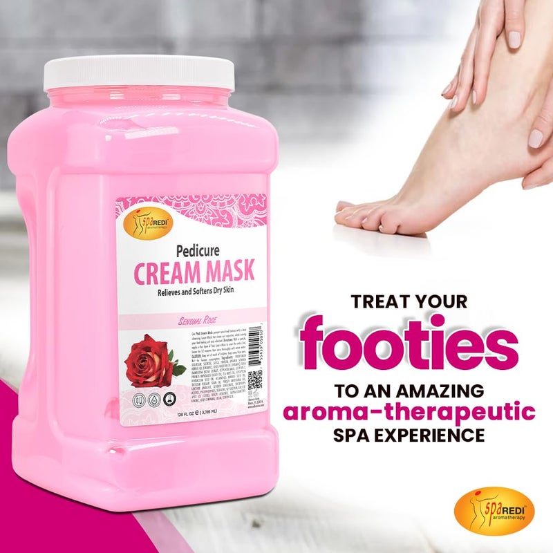 SPA REDI - Body and Foot Cream Mask, Sensual Rose, 128 Oz - Pedicure Massage for Tired Feet and Body, Hydrating, Fresh Skin - Infused with Hyaluronic Acid, Amino Acids, Panthenol, Comfrey Extract - Image 4