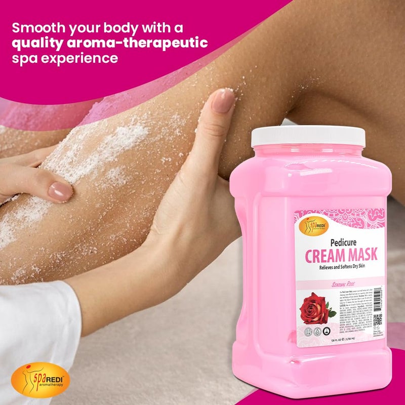 SPA REDI - Body and Foot Cream Mask, Sensual Rose, 128 Oz - Pedicure Massage for Tired Feet and Body, Hydrating, Fresh Skin - Infused with Hyaluronic Acid, Amino Acids, Panthenol, Comfrey Extract - Image 3