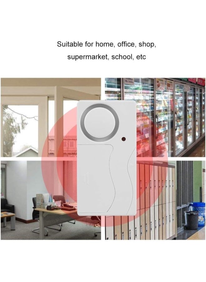 Wireless Door Sensor Alarm Chime Home Security Window Entry Alert with Vibration Magnet Sensor + Remote Controller for Home/Garage/Shop