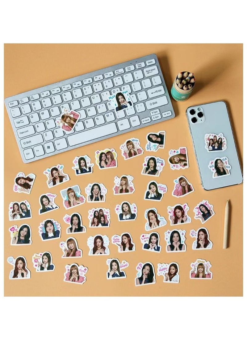 SKYLO 40 pcs Black Pink Combination Cute Stickers Around - Image 3