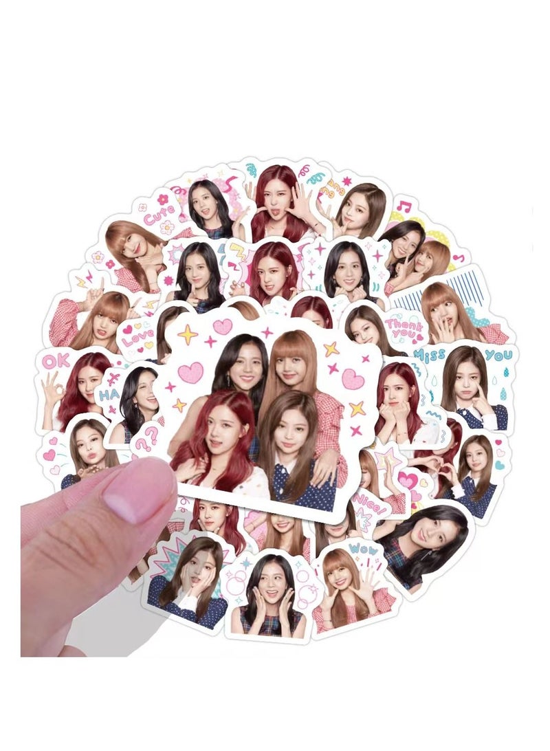 SKYLO 40 pcs Black Pink Combination Cute Stickers Around - Image 1