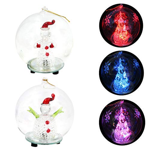 Jades Christmas Decorative Crystal Dome with LED Light Set of 2 - Image 1