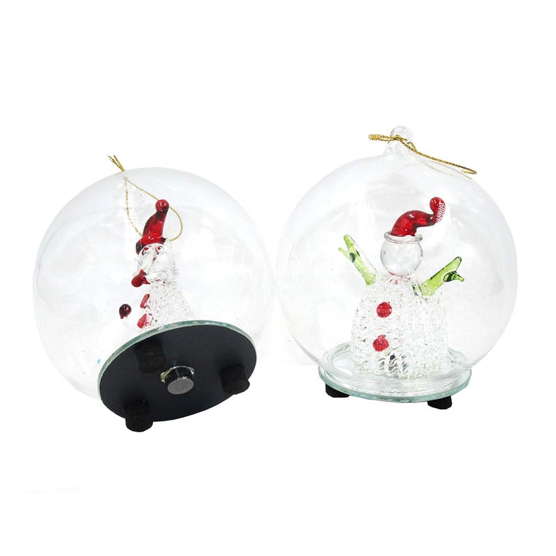 Jades Christmas Decorative Crystal Dome with LED Light Set of 2 - Image 3