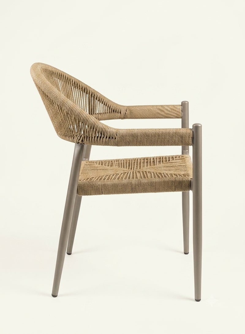 Premium Outdoor Dining Chair – Modern Aluminum Frame with Woven Rope Detailing, Weather-Resistant – Perfect for Patio, Garden, and Balcony - Image 3