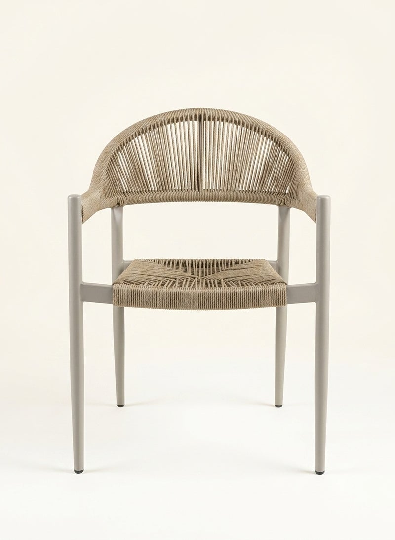 Premium Outdoor Dining Chair – Modern Aluminum Frame with Woven Rope Detailing, Weather-Resistant – Perfect for Patio, Garden, and Balcony - Image 2