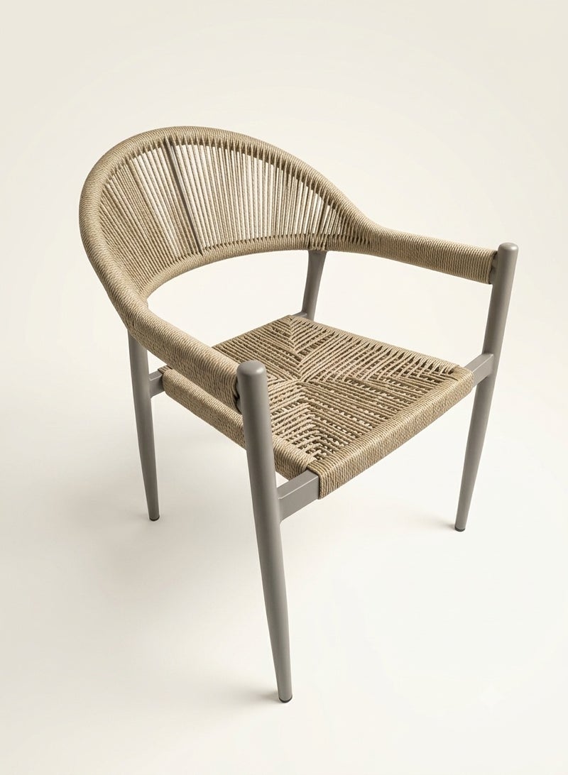 Premium Outdoor Dining Chair – Modern Aluminum Frame with Woven Rope Detailing, Weather-Resistant – Perfect for Patio, Garden, and Balcony - Image 4