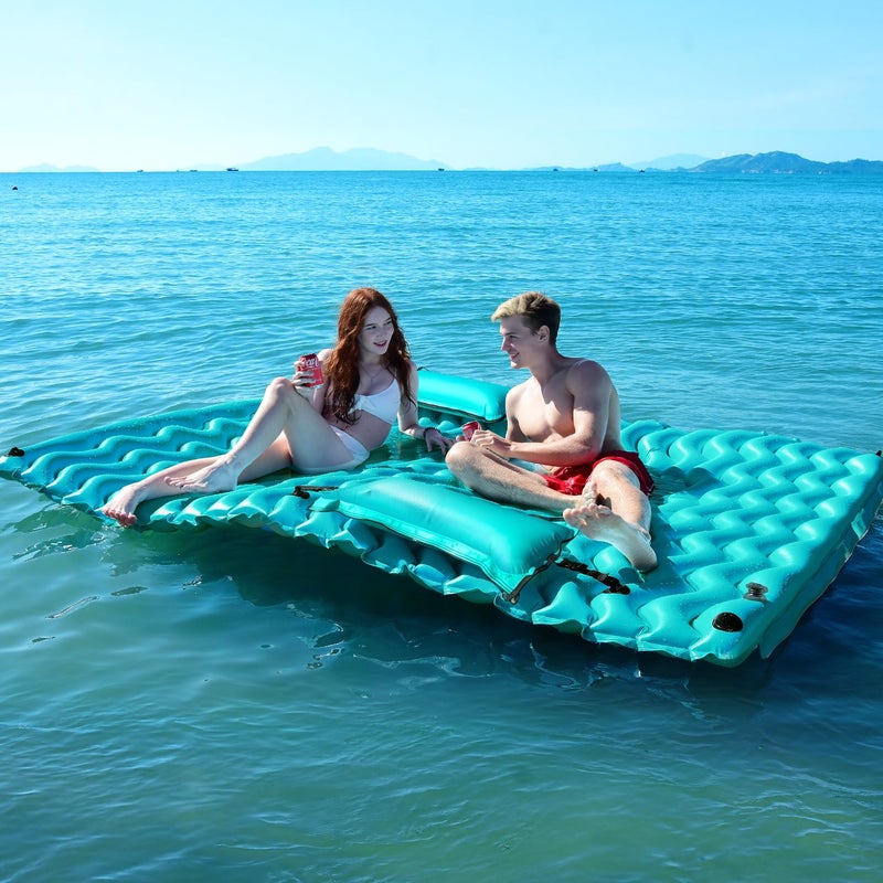 Sunrio 2025 Upgrade 10272 Giant Inflatable Floating MatPool Float Lake Floats for Adults with Pool Hammock Pool Mats for Floating Swimming Pool Beach Lake for Summer Water Party Green - Image 2