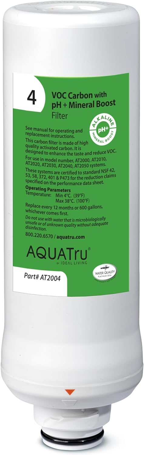 AQUA TRU AquaTru VOC Carbon Filter with pH Mineral Boost Stage 4 Compatible with AquaTru Classic Classic Smart Under Sink Purifier Models Green - Image 2