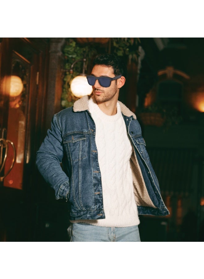 GREEN LION Shade Mate Smart Glasses with Fashion Look / Play Time & Talk Time 5 Hrs / TWS Function / Hands-Free Calls / Voice Assistant / Touch Control / Remote Camera / Polarized Lenses / Magnetic Charging / AI / IOS / Android - Black - Image 4