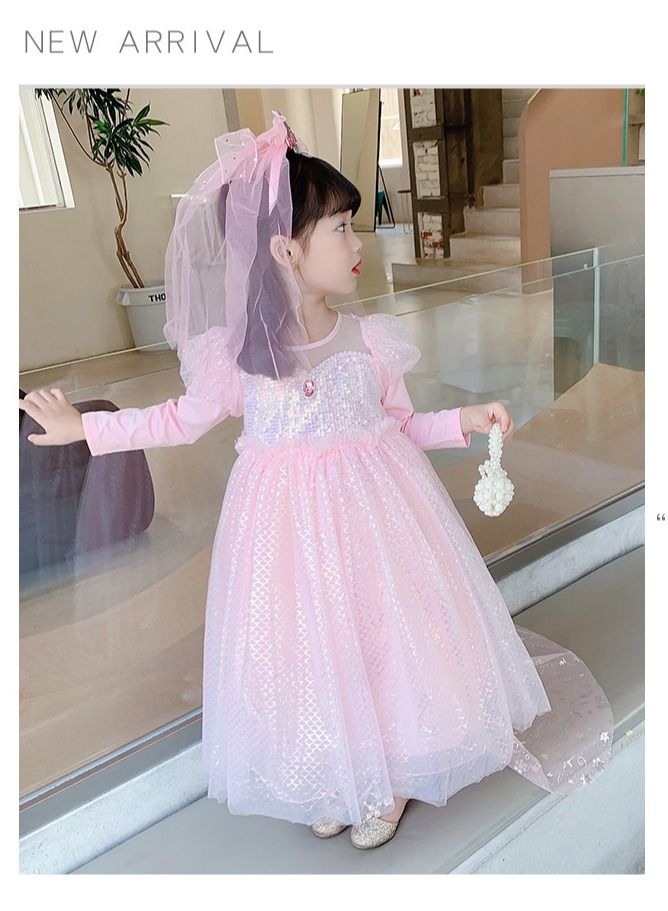 Loquat Fairytale Princess Themed Party Fancy Dress Cosplay Costume With Accessories Pink 