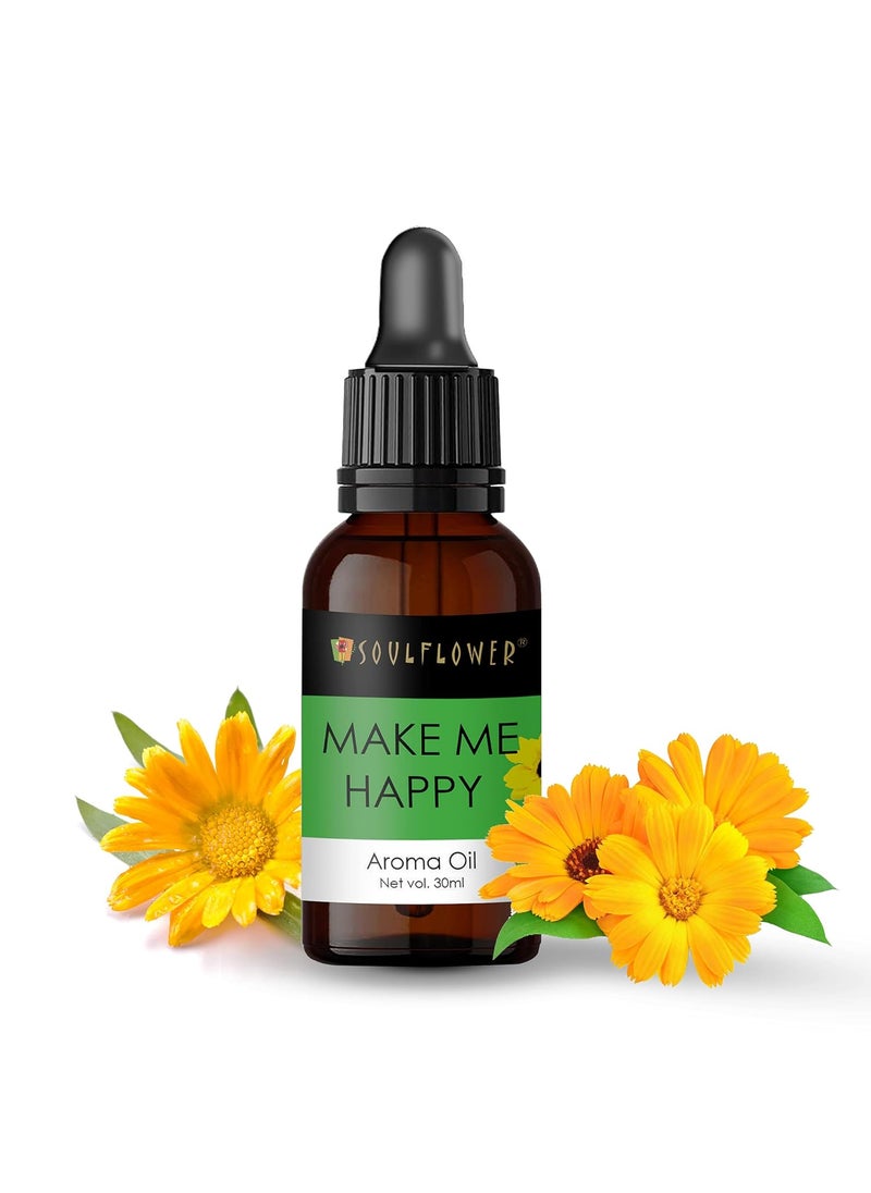 Soulflower Soulflower Synthetic Glass Aroma Diffuser Oil For Home - Make Me Happy - 100% Pure Organic, Natural, Alcohol-Free, Chemicals Free, No Synthetic Color Or Fragrance, 30Ml  - Image 2