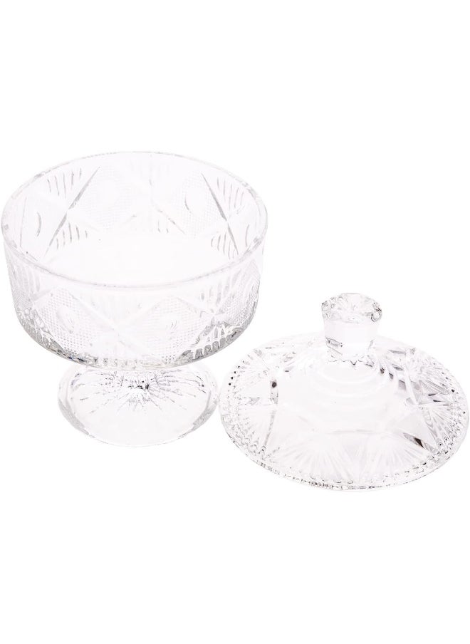 AKDC AKDC Glass Sugar Pot L(12CM) XW(12CM) XH(18CM) White  - Image 3
