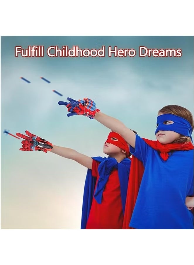 1 Pair Spiderman Gloves Spiderman Shooter Movie Role-Play Gloves Hero Launcher Gloves Toy Set for Kids Cosplay Spiderman Fans  - Image 2