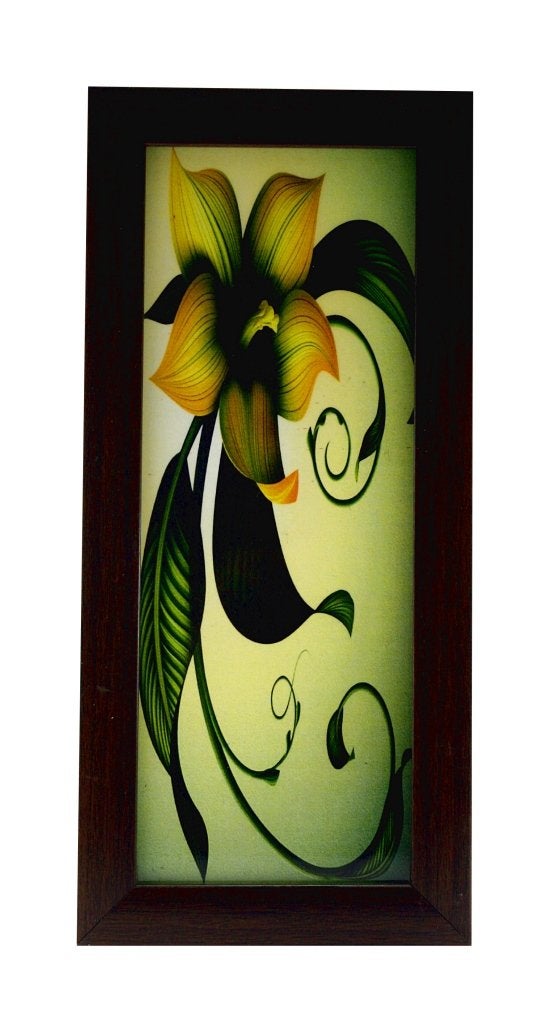 Indianara 3 Piece Set of Floral Framed Wall Hanging Art (6 X 13, 10.2 X 13, 6 X 13 INCH, Brown) - Image 2