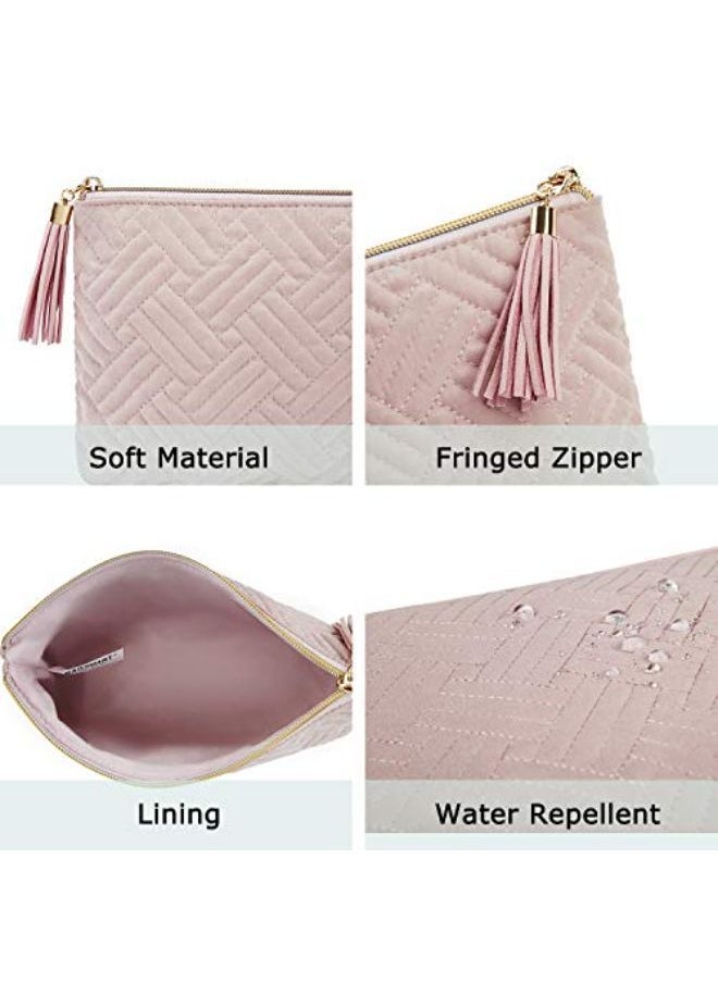 BAGSMART Smetic Bag,Bagsmart Elegant Roomy Makeup Bags,Lipstick Pouch,Zipper Pouch,Great Gifts For Women,Travel Waterproof Toiletry Bag Accessories Organizer Gifts (Pink-1 Pcs)  - Image 5