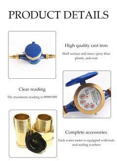 DUNISO Water Flow Meter, Tap Water Meter, With Accessories, Rust Proof, High-Precision,Equipped With a Protective Cover， Suitable For Garden Hose, Rv, Lawn, Nozzle Spray  - Image 3
