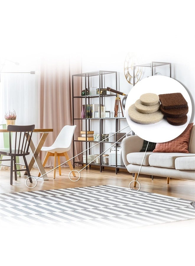 HOMESTAR 133 Pcs Felt Furniture Pads, Self Adhesive Furniture Pads, Premium Felt Pads for Furniture Legs, Scratch Resistant Wood Floor Protectors for Hardwood and Laminate - Image 2