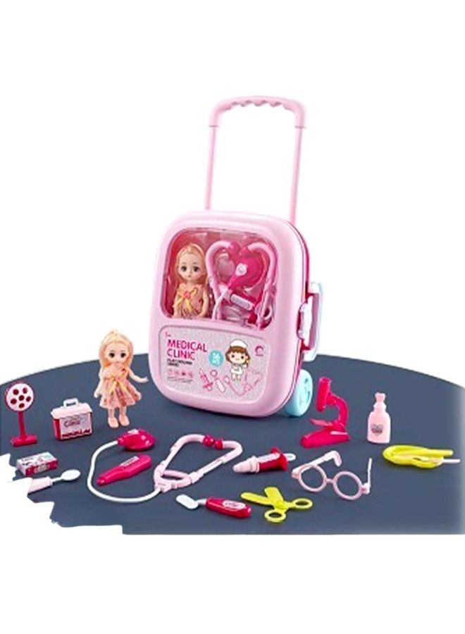 Rally Doctor Suitcase Medical Toy Pretend Play Doctor Trolley Play Set
