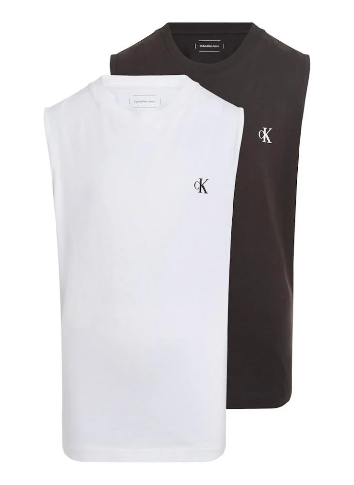 كالفن كلاين جينز Kids 2 Pack Monogram Sleeveless T-Shirt