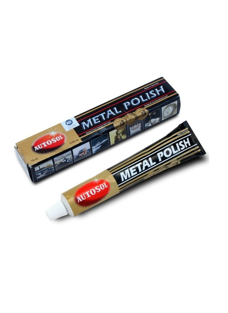 Autosol Metal Polish Stainless Steel, Aluminium, Chrome, Brass, Copper, Silver 75ml  - Image 1
