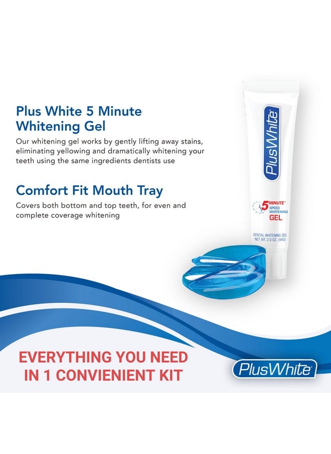 Plus White - Whitening Kit - 5 Minute Speed Whitening Gel & Comfort Fit Mouth Tray - Professional Teeth Whitening Kit W/Dentist Approved Ingredient For Tooth Whitening (2 Oz) - Image 1
