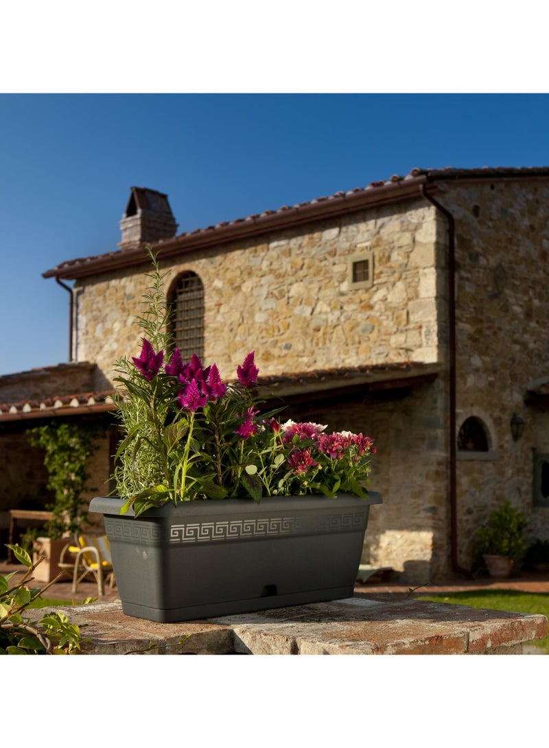 أيدل صندوق زراعة بالكون مستطيل الشكل - صندوق نافذة بلاستيكي متعدد الألوان ووعاء زهور خارجي للأعشاب والخضروات والنباتات - بأحجام متعددة (14 لتر، 17 لتر، 21 لتر) وألوان - صنع في إيطاليا - بواسطة إيديل - Image 4