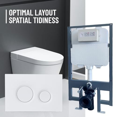 PuritySage Wall Hung Toilet Tank with Dual Flush Plate,Compatible with TOTO YT930WH,Toilet Replacement Parts with Easy Installation,Toilet Flush Button with Water Saving,Durable Plastic Material,White - Image 5