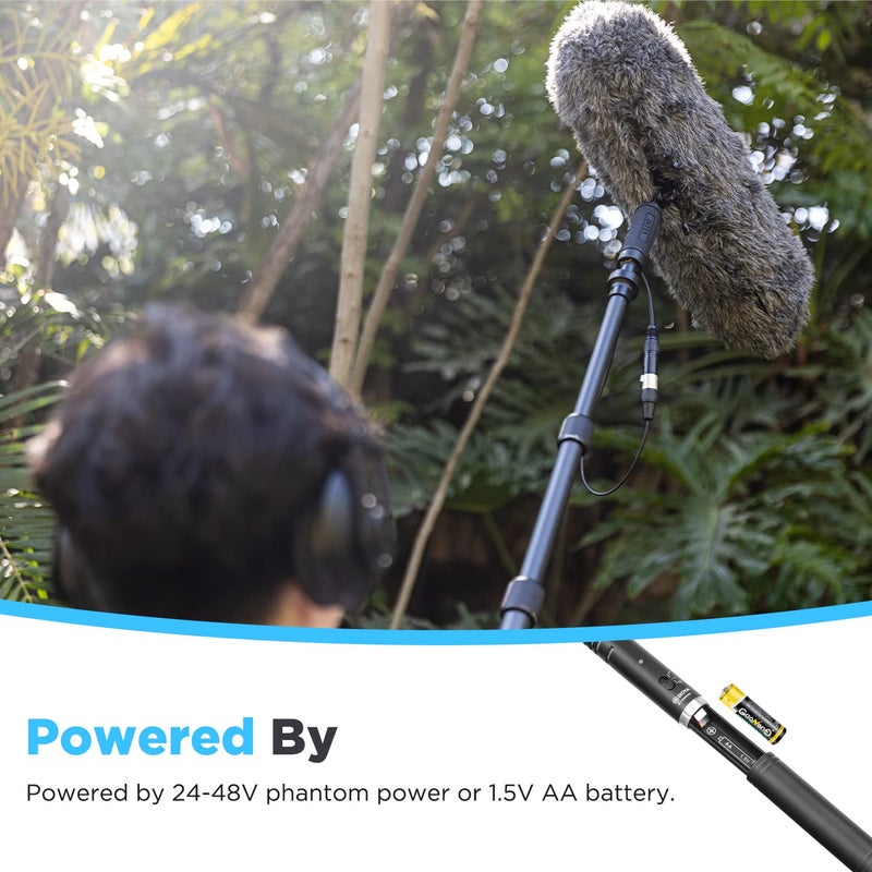 BOYA XLR Microphone BY-BM6060 Super-Cardioid Shotgun Condenser Microphone with 24 48V Phantom Power for Camera Film Interview ENG/EFP Outdoor Recording - Image 5