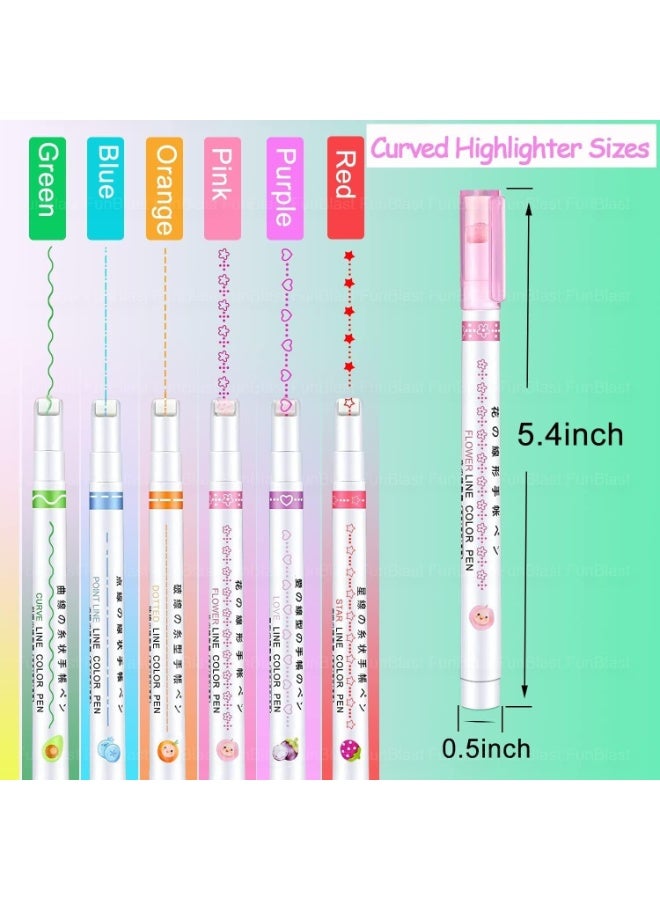 طقم أقلام ماركر ملونة خطية بعلامات خطوط دوارة مجموعة أدوات مكتبية مدرسية بخطوط للرسم ودفتر اليوميات القصاصات للبالغين والأطفال من هوبتشر لون أخضر - Image 3
