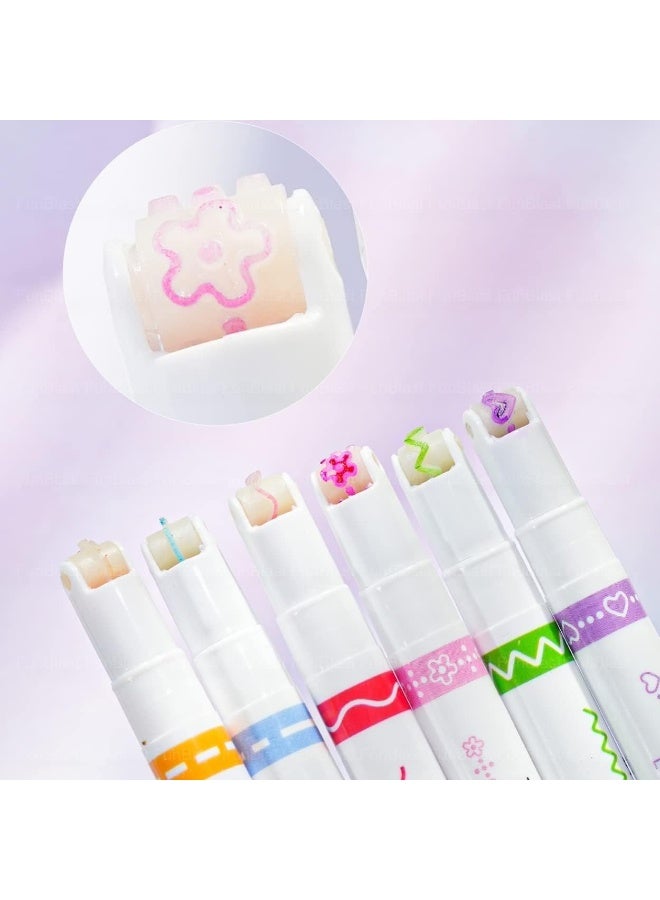 طقم أقلام ماركر ملونة خطية بعلامات خطوط دوارة مجموعة أدوات مكتبية مدرسية بخطوط للرسم ودفتر اليوميات القصاصات للبالغين والأطفال من هوبتشر لون أخضر - Image 4