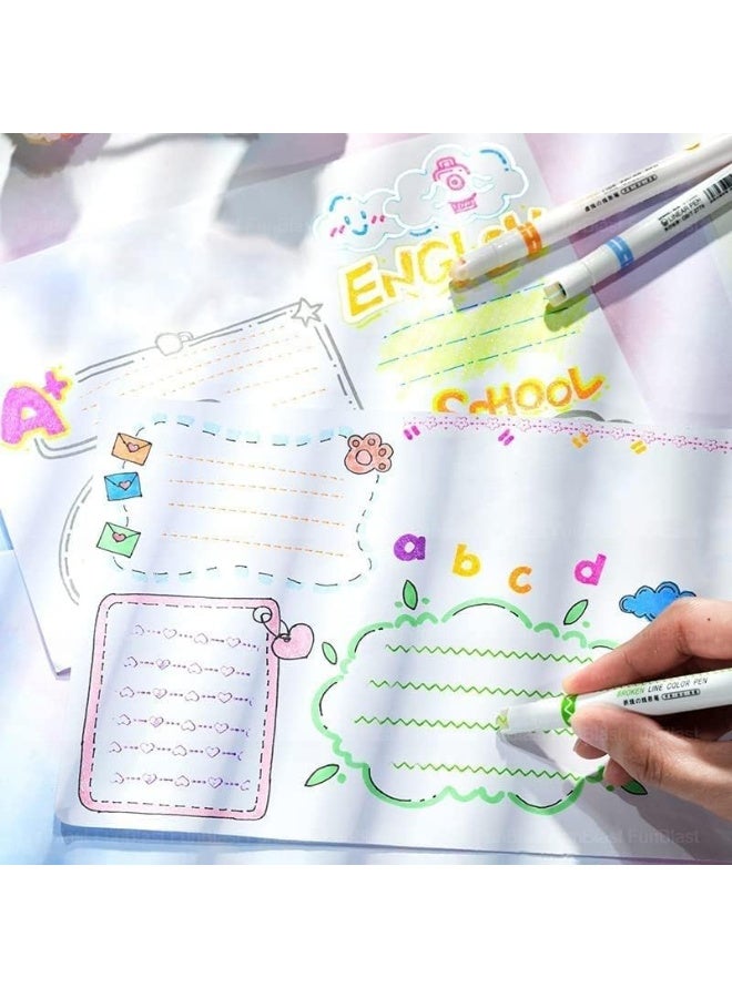 طقم أقلام ماركر ملونة خطية بعلامات خطوط دوارة مجموعة أدوات مكتبية مدرسية بخطوط للرسم ودفتر اليوميات القصاصات للبالغين والأطفال من هوبتشر لون أخضر - Image 5