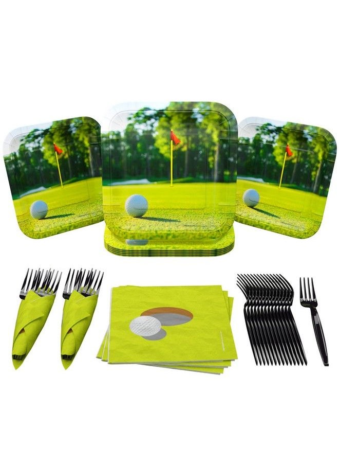 Blue Orchards - Golf Value Party Supplies Pack (60 Pieces For 16 Guests) Golf Party Decorations Sports Themed Birthday Golf Ball Plates And Napkins Golf Themed Party Masters Golf Party Blue Orchards - Image 1