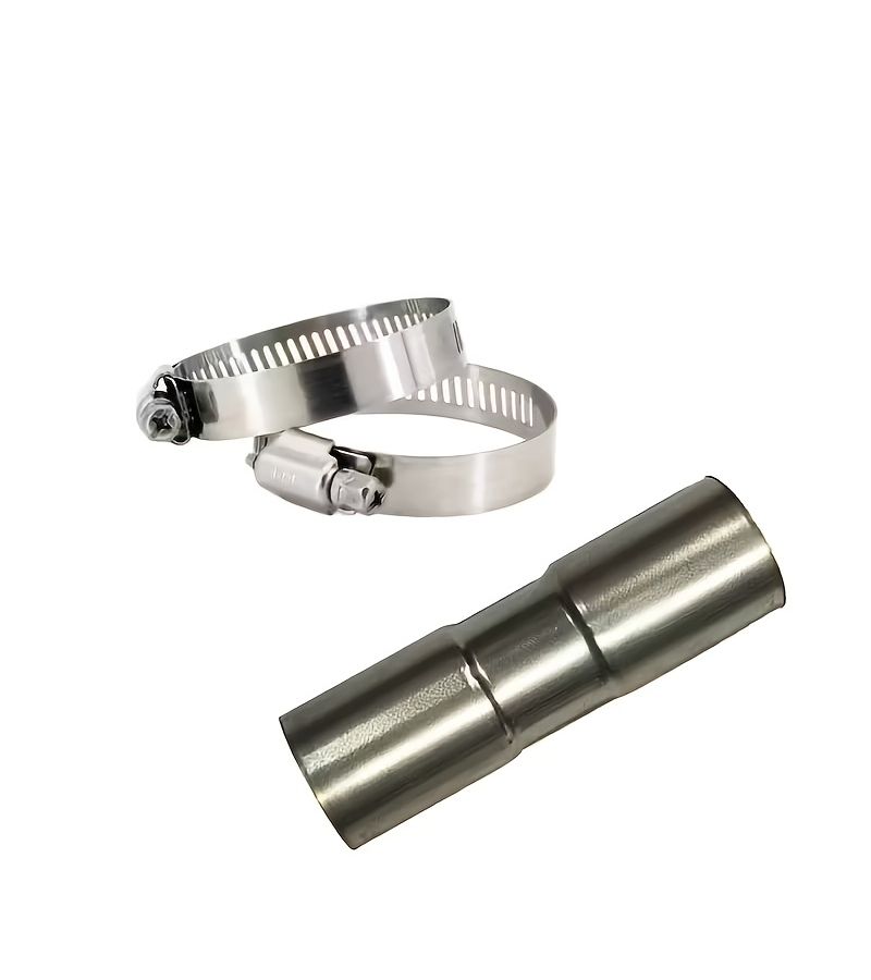 1 Set Stainless Steel Exhaust Pipe Tube Elbow Connector With 2 Clamps For Diesel Air Parking Heater Car Camper Caravan Truck Automotive Vent - Image 3