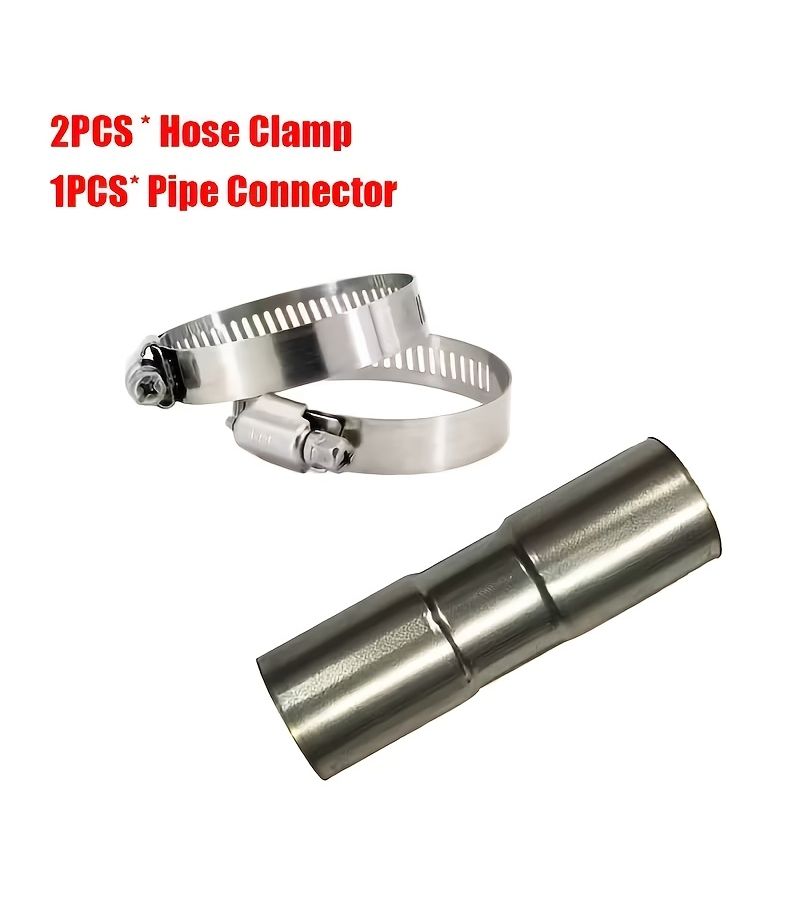 1 Set Stainless Steel Exhaust Pipe Tube Elbow Connector With 2 Clamps For Diesel Air Parking Heater Car Camper Caravan Truck Automotive Vent - Image 4