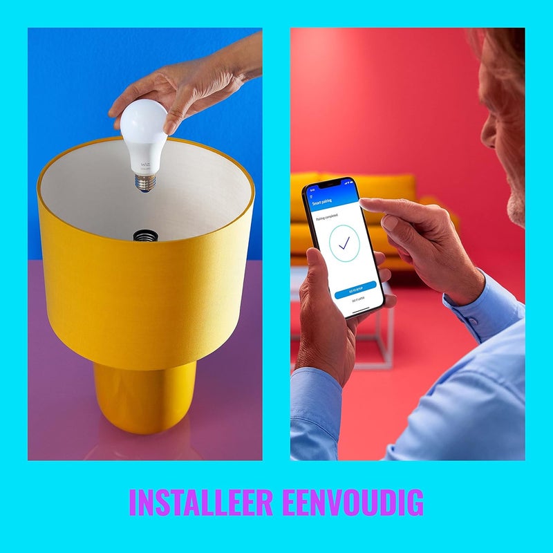 ويز WiZ الأبيض القابل للضبط A60 E27 - لمبة LED ذكية مع WiFi + Bluetooth - (متوافقة مع أمازون أليكسا ومساعد جوجل) - Image 4