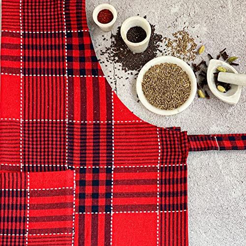 PIXEL HOME DECOR© New Cotton Kitchen Apron which has Ties With Centre Pocket with Strong and durable Cotton (Pack of 1) (MC3_R) - Image 2