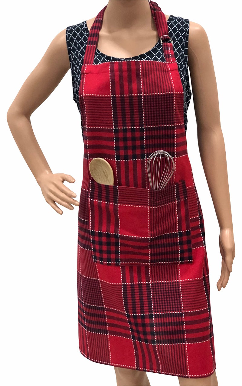 PIXEL HOME DECOR© New Cotton Kitchen Apron which has Ties With Centre Pocket with Strong and durable Cotton (Pack of 1) (MC3_R) - Image 4