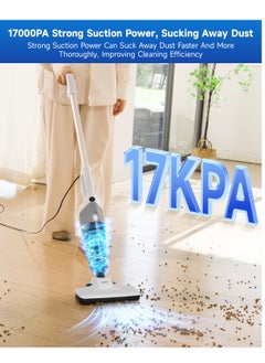 Portable Handheld Vacuum Cleaner with 17000Pa Strong Power 900mL Dust Cup, Quiet Suction- Stick Vacuum Cleaner for Wood, Carpet, Tile Floors S9- White - pzsku/ZB8A7D900E8BDAD0F559BZ/45/_/1740827859/c1c00729-720b-4c2b-b316-c748984bcef4