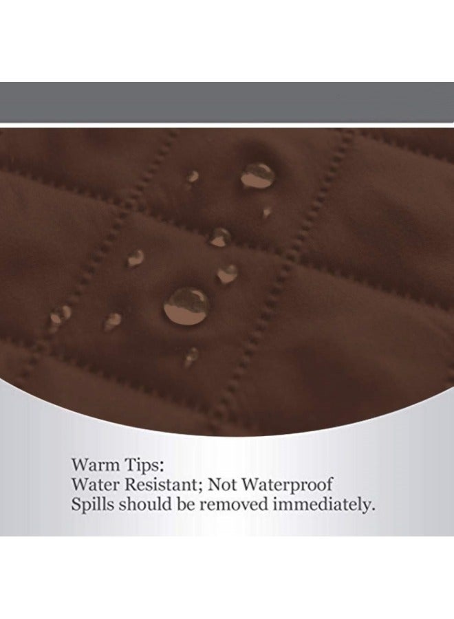 كي واي دي غطاء الأريكة 1 مقعد كرسي صغير واحد غطاء الأريكة غطاء مقلوب خالي من التجاعيد غطاء الأريكة مقاوم للمياه غطاء أثاث حامي غطاء مع أحزمة مرنة براون - Image 5