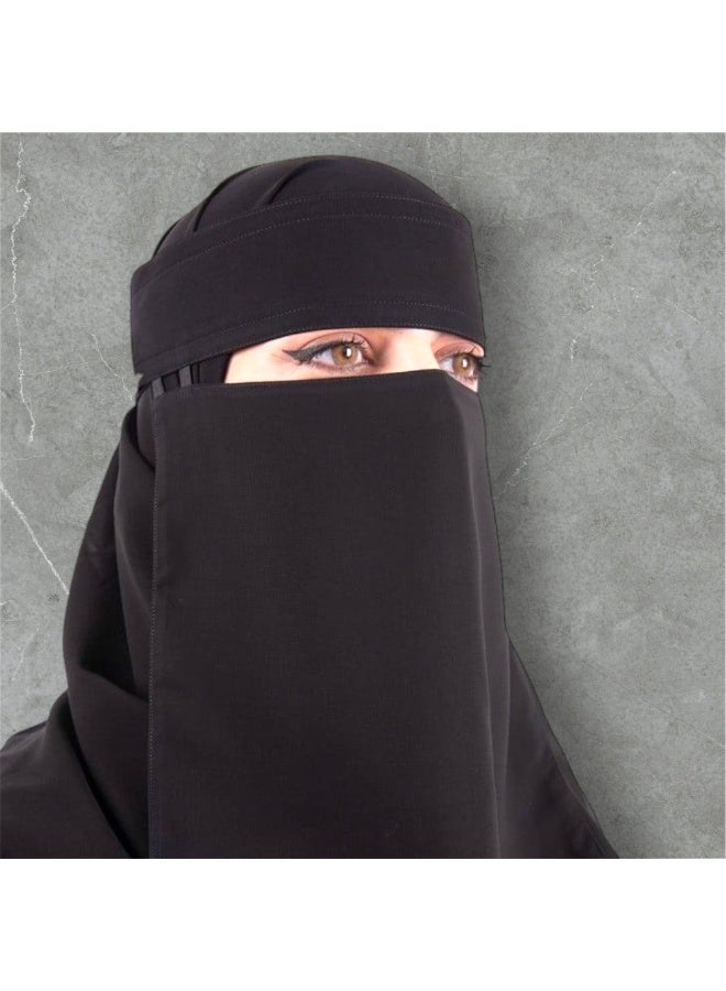 بهنس 2 نقاب وسط مطاطين مستقيم مقاس 9انش مقوى – نقاب بدون اسم نسائي مطاطي معزز بقماش ناعم وعالي الجودة، حجاب شرعي للوجه مريح وخفيف على البشرة، مقاوم للانزلاق، قابل للغسل، مثالي للاستخدام اليومي والمناسبات - Image 4