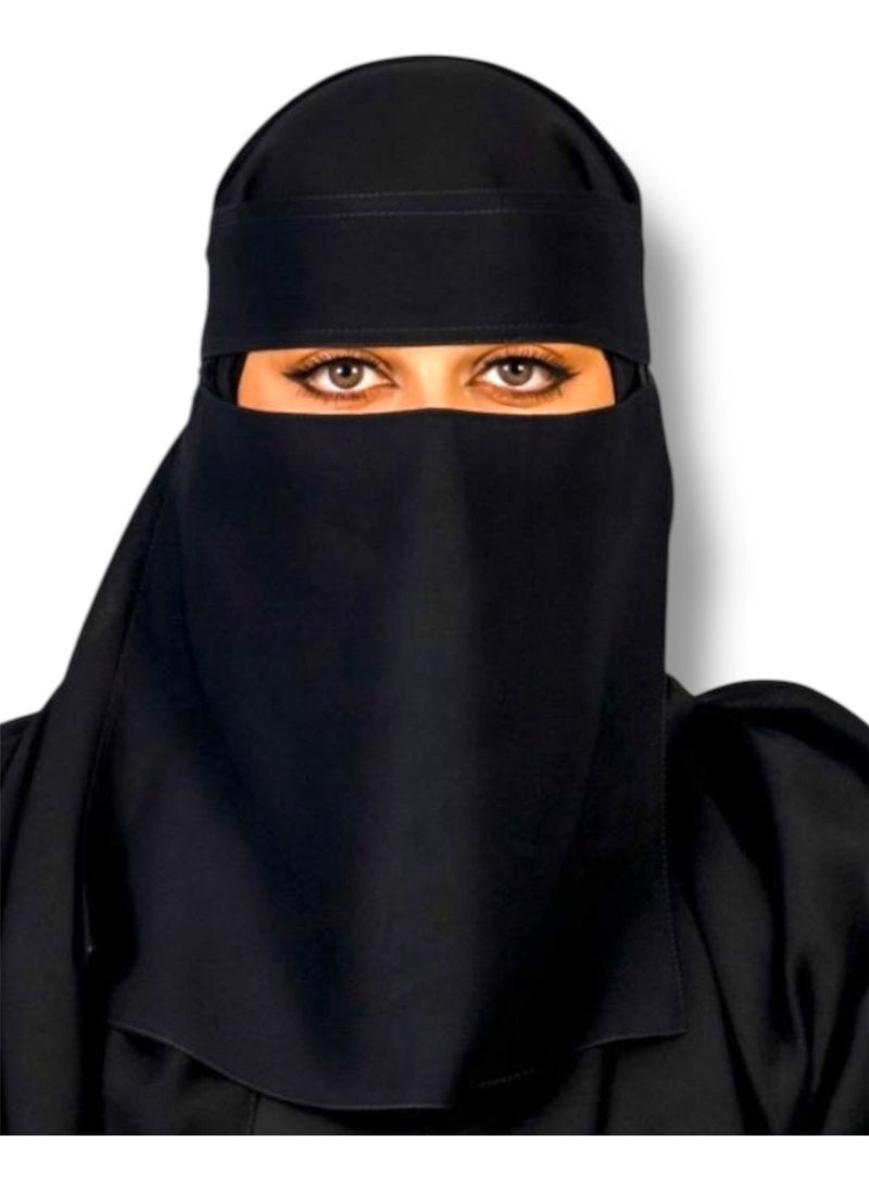 بهنس 2 نقاب وسط مطاطين مستقيم مقاس 9انش مقوى – نقاب بدون اسم نسائي مطاطي معزز بقماش ناعم وعالي الجودة، حجاب شرعي للوجه مريح وخفيف على البشرة، مقاوم للانزلاق، قابل للغسل، مثالي للاستخدام اليومي والمناسبات - Image 3