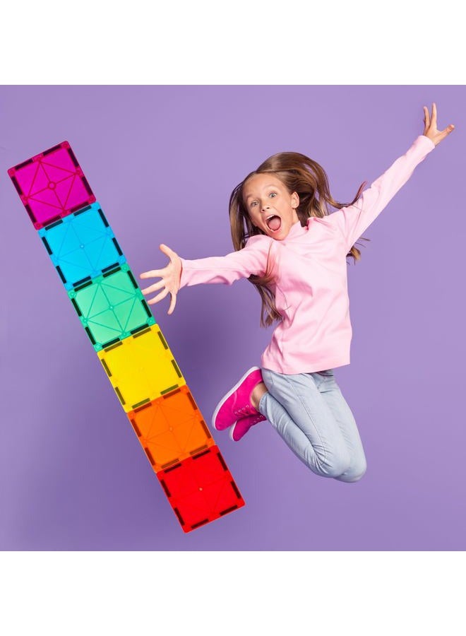 Gemmicc 100 PCS Magnetic Tiles with 2 Cars, STEM Approved Educational Magnet BuildingToys, Magnet Puzzles Stacking Blocks for Boys Girls - Image 4
