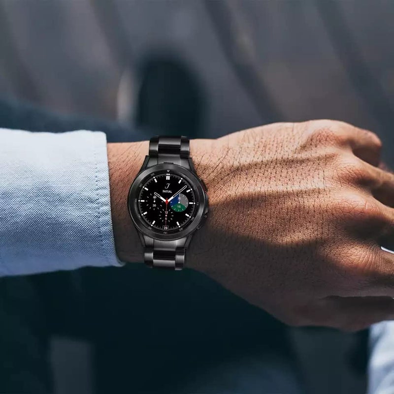 PEFKO PSS32 20MM Heavy Stainless Steel Metal Bands Compatible For Samsung Galaxy Watch 4 & Galaxy 5 44mm 40mm / Watch 5 Pro Band 45mm / Galaxy Watch 4 Classic Bands 46mm 42mm【 👉 Only Metal Watch Strap ⌚ Watch NOT Included 】 (20MM, BLACK) - Image 4